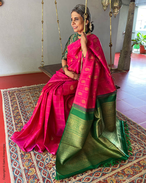 EE-S46298 Pink Kanchi sari