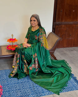 EE-X06138 Kalamkari Kanchi Sari