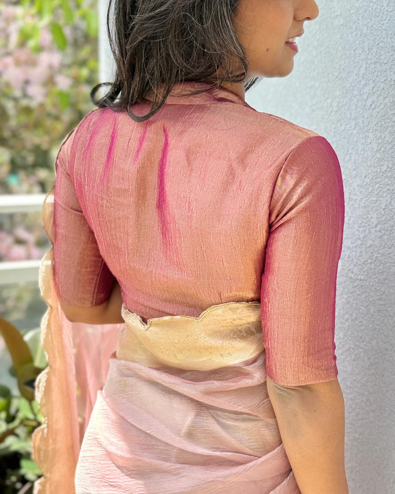 EE-X00039 Pink Tissue saree