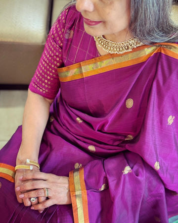 Purple Kanchipuram Silk Saree