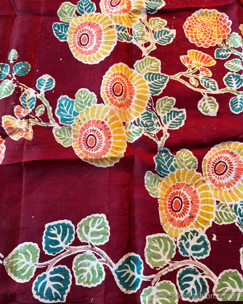 DP-X14063D Maroon Batik Dupatta