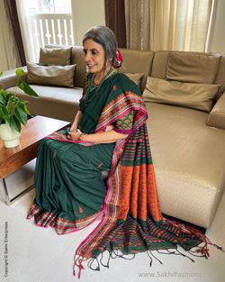 EE-V06860 Green Cotton Saree