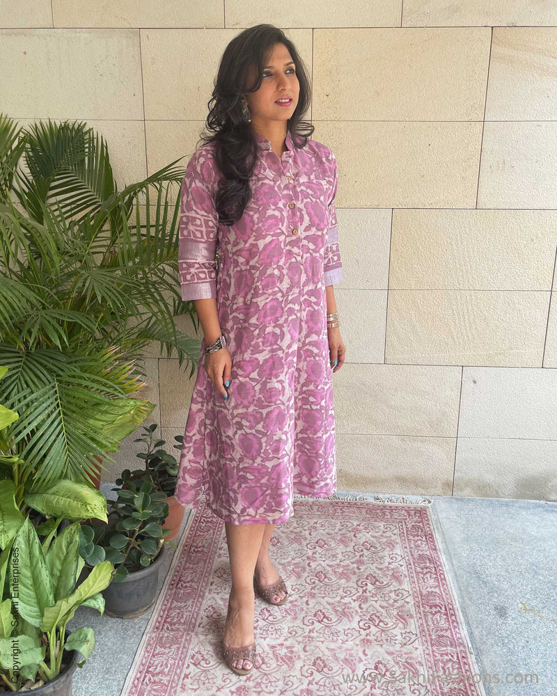 Magenta-Parrot Cotton Bandhani Dress Material | KaLa Bandhej