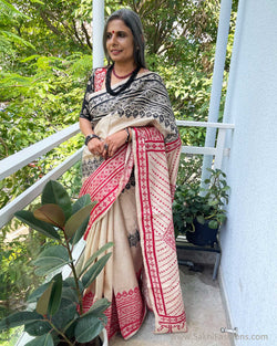 EE-W00782 Tussar silk Kantha Sari