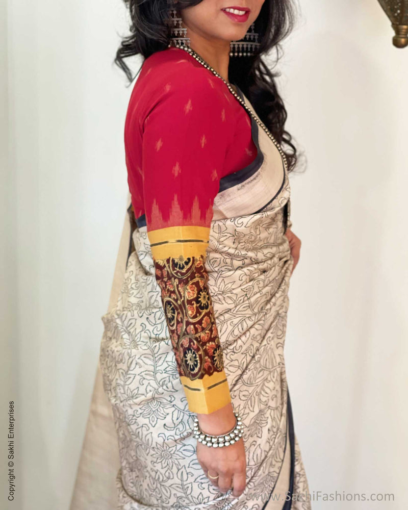 Heavy Designer Cutwork on Tussar Silk Saree with Blouse-KIA001TSSD –  www.soosi.co.in