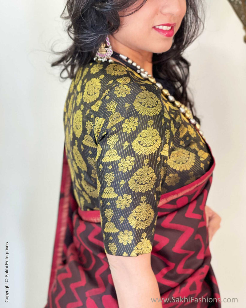 Enchanting Black Pure Silk Saree with Tempting Blouse Design – Glamatyou  Fashion