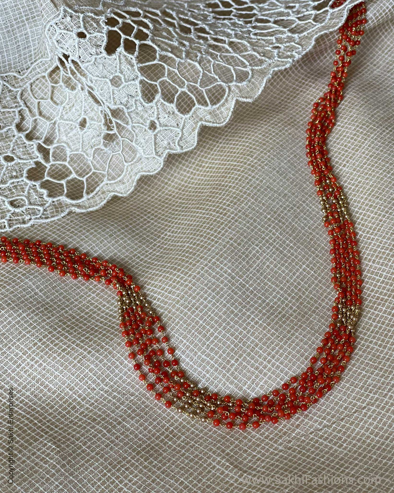 AG-W23744 Coral pearl Mala