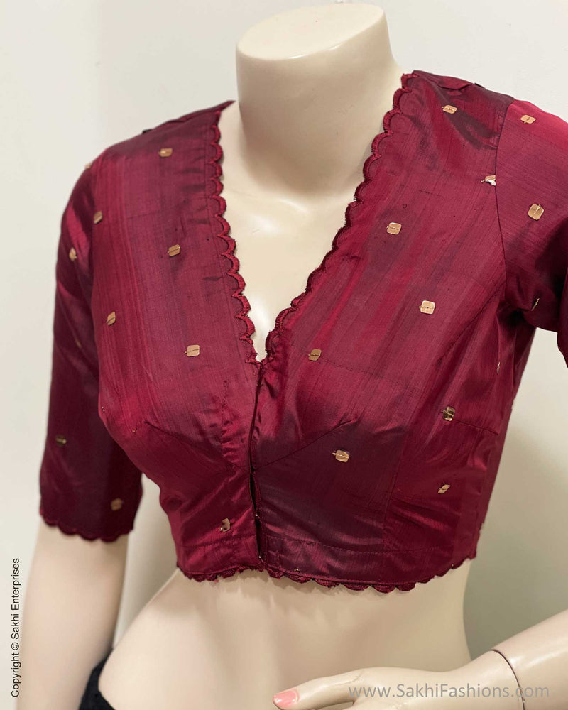 Bl-W03025 Kanchi Maroon Blouse