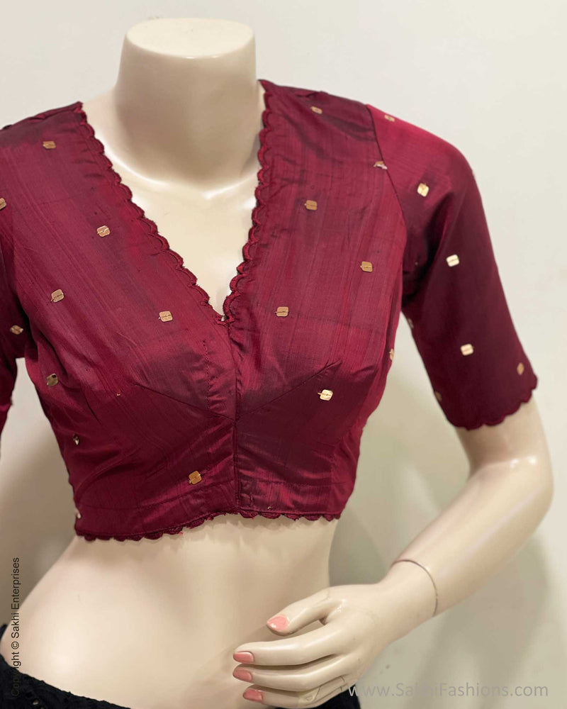 Bl-W03025 Kanchi Maroon Blouse