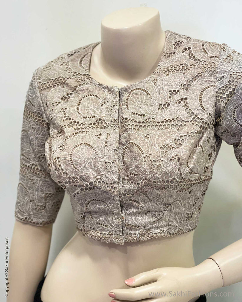 BL-W09701 Silver Cutwork blouse