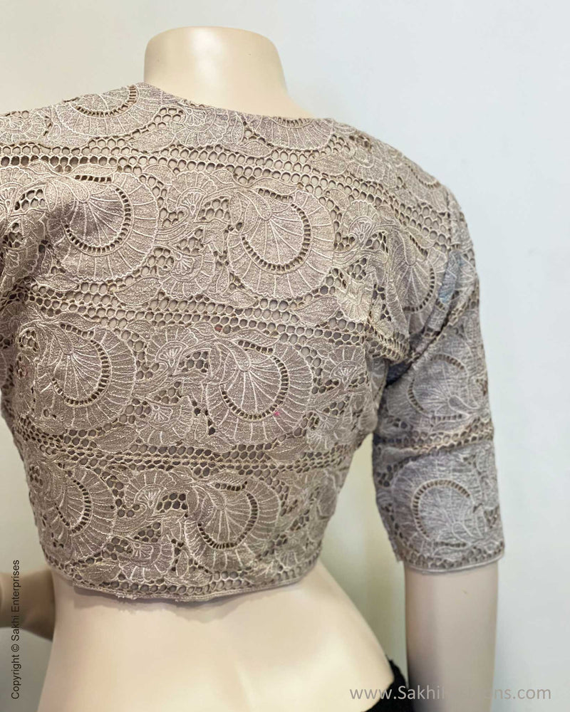 BL-W09701 Silver Cutwork blouse