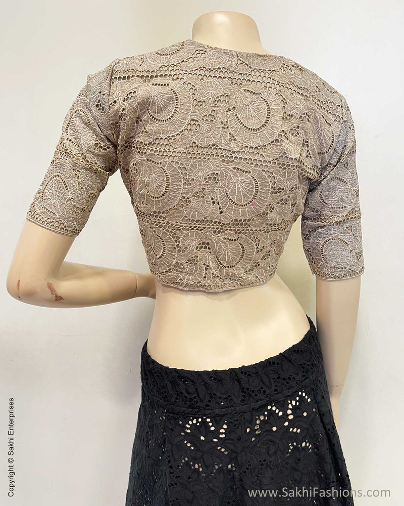 BL-W09701 Silver Cutwork blouse