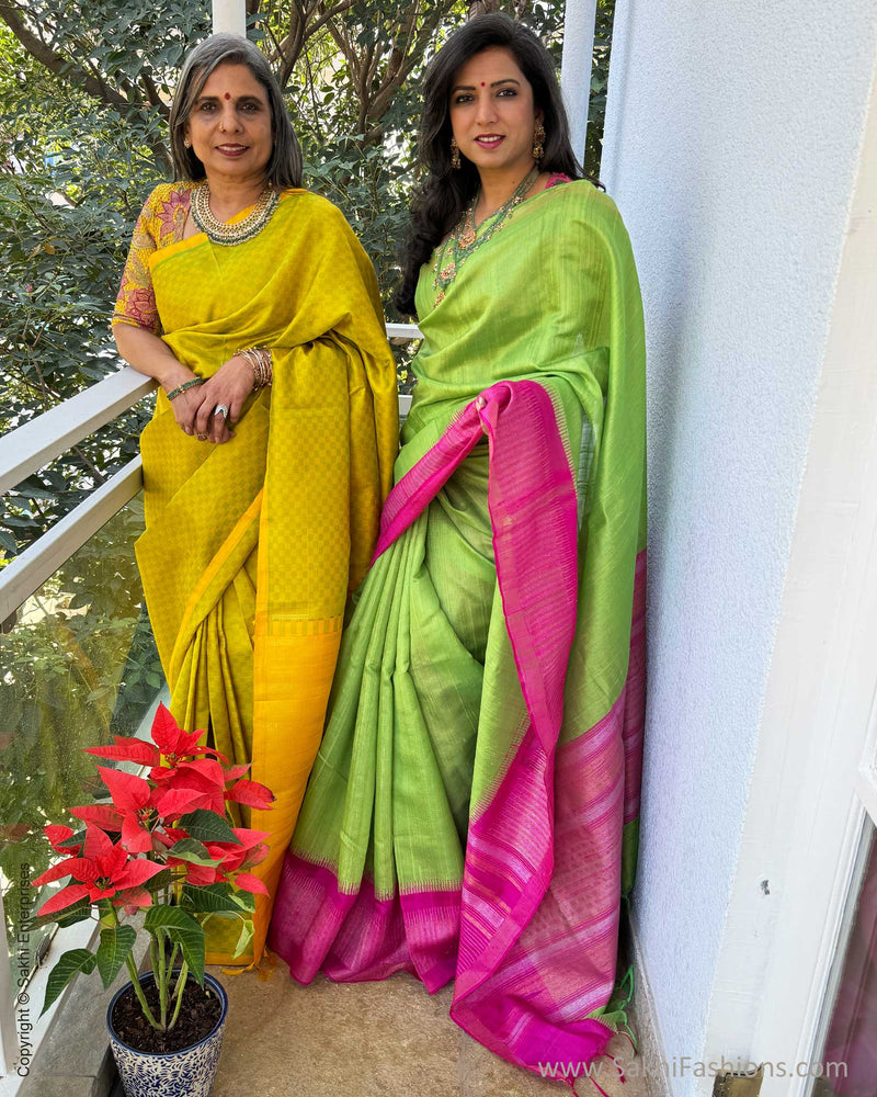 Buy Green & Pink Sarees for Women by Shree Silk Mills Online | Ajio.com