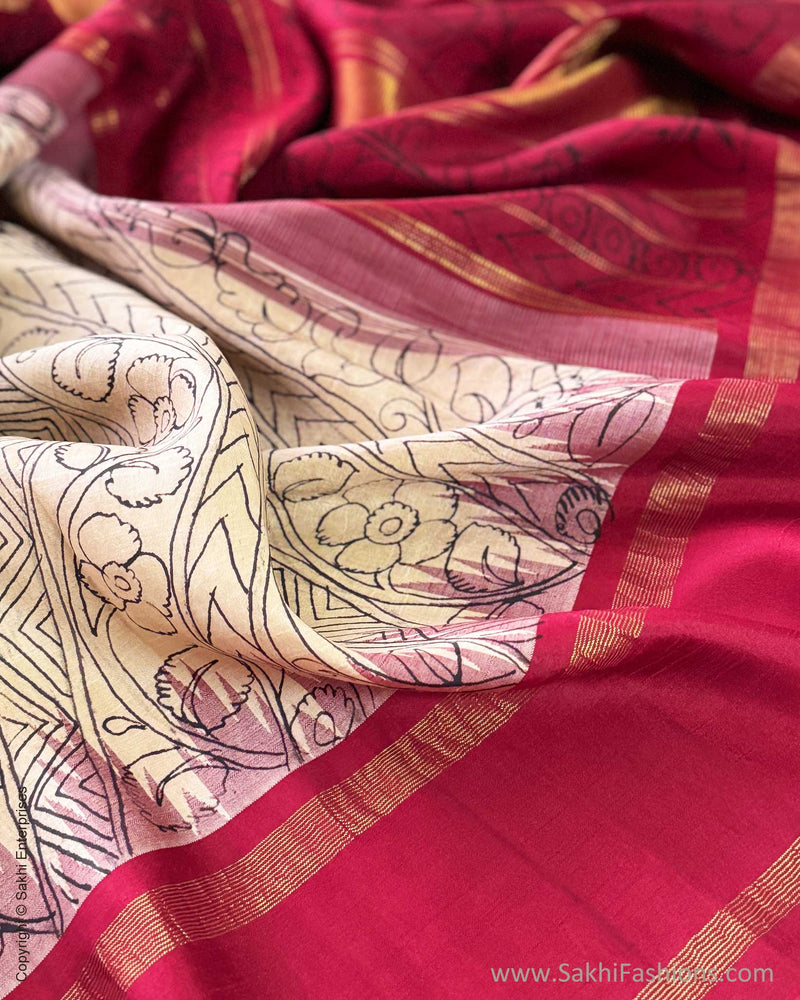 DP-X01598 Beige Kalamkari Kanchi