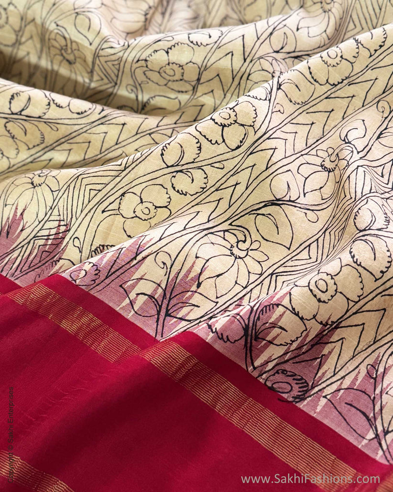 DP-X01598 Beige Kalamkari Kanchi