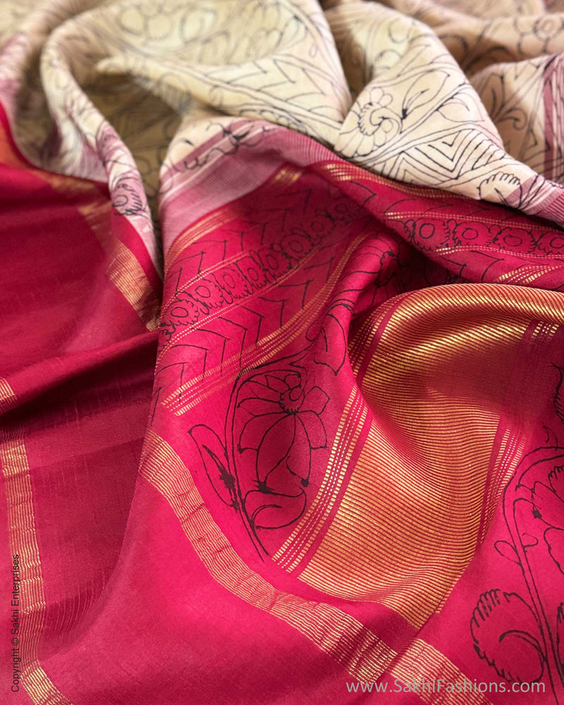 DP-X01598 Beige Kalamkari Kanchi