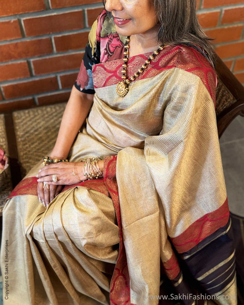 EE-X04325 Tussar Kanchi Collage Sari