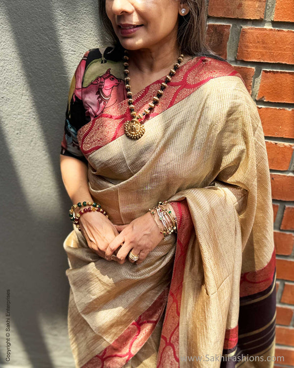 EE-X04325 Tussar Kanchi Collage Sari