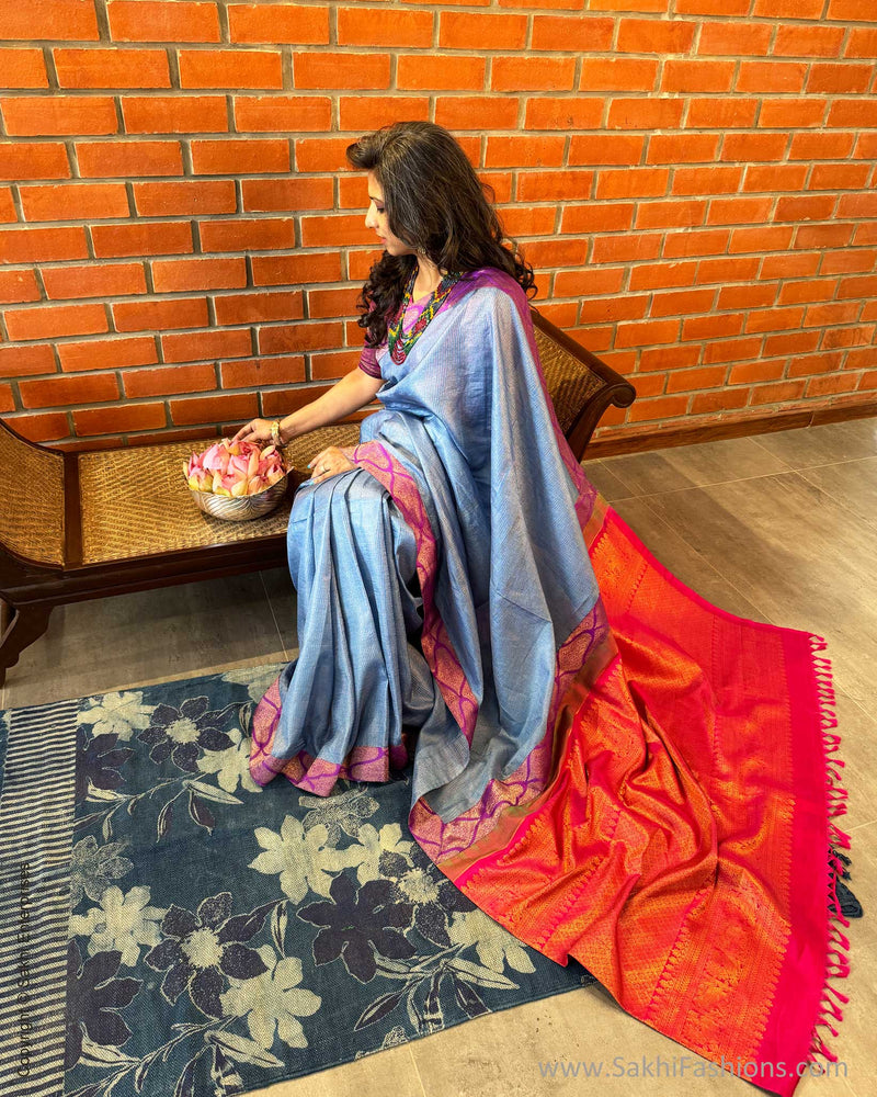 EE-X04324 Tussar Kanchi Collage Sari