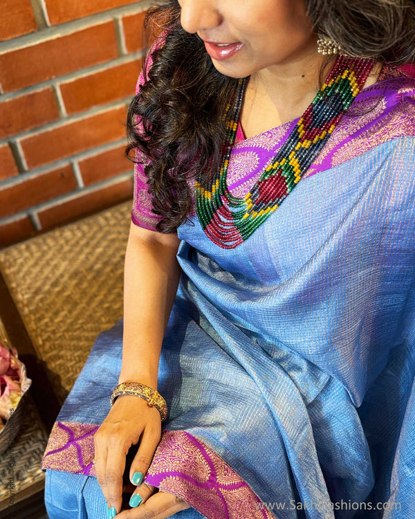 EE-X04324 Tussar Kanchi Collage Sari