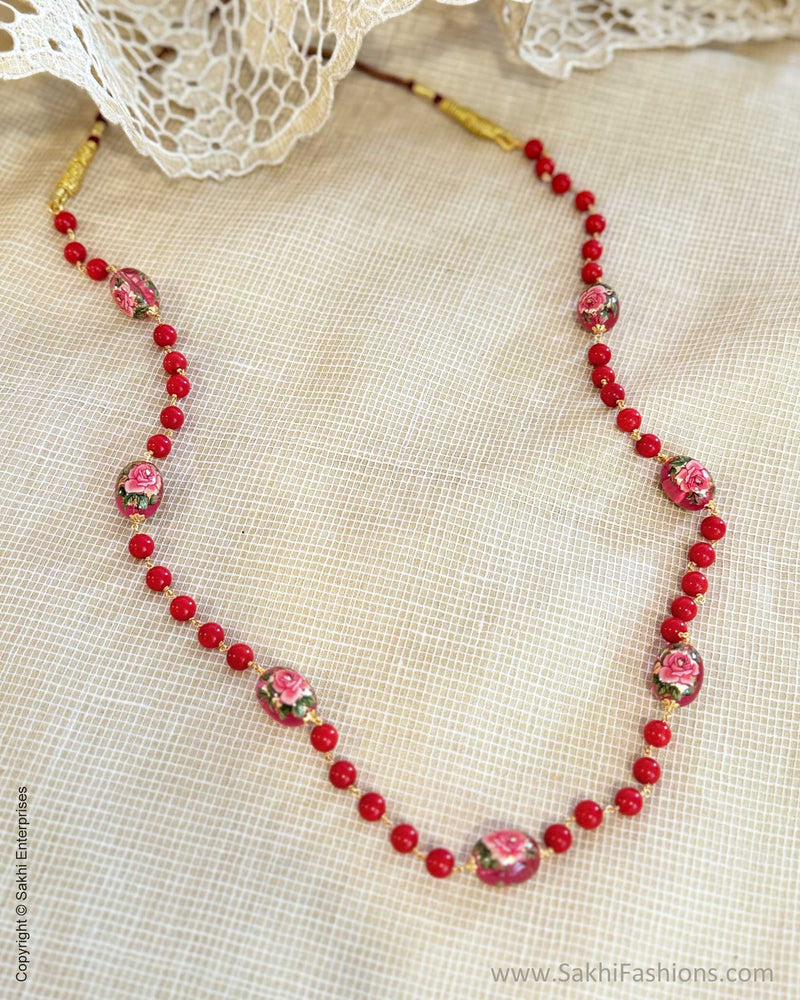 AJ-X03019P Coral Pink Floret Mala