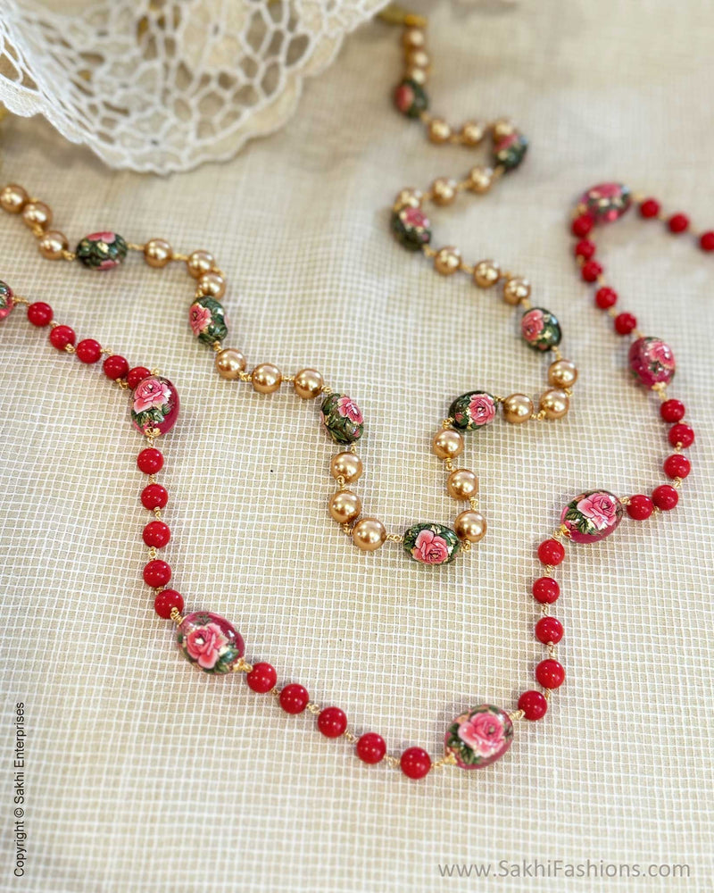 AJ-X03019P Coral Pink Floret Mala