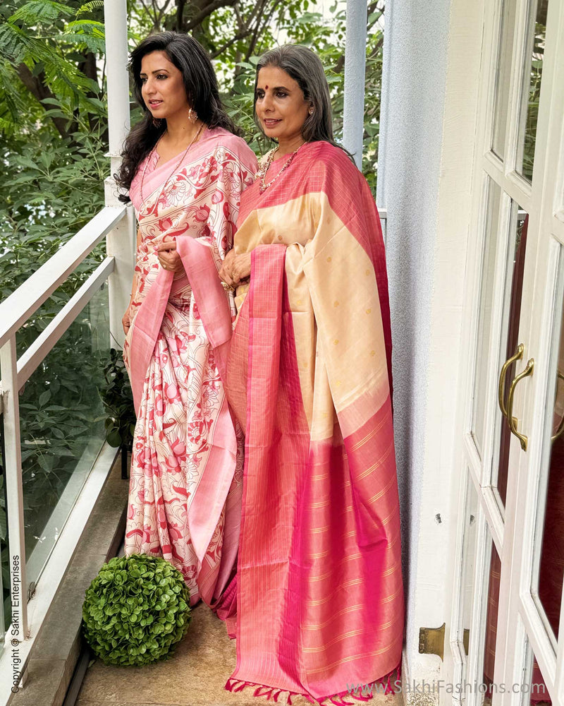 EE-X04216 Pink Kalam Kanchi Silk