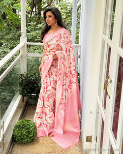 EE-X04216 Pink Kalam Kanchi Silk