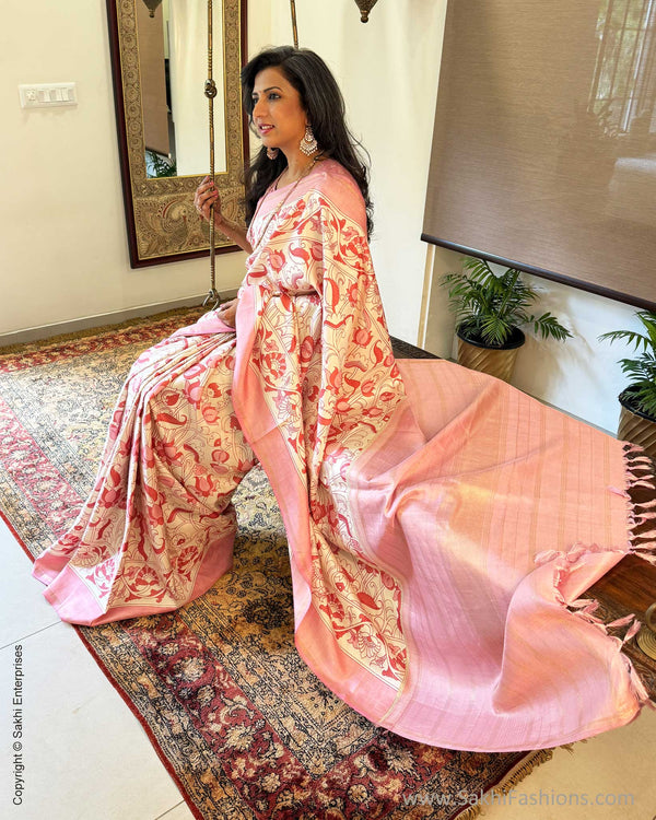 EE-X04216 Pink Kalam Kanchi Silk