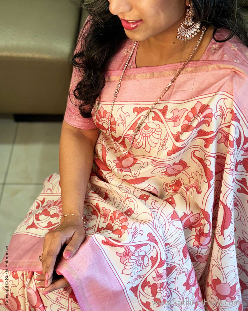 EE-X04216 Pink Kalam Kanchi Silk