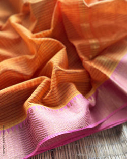 DP-X07352 Orange Mangalagiri Saree