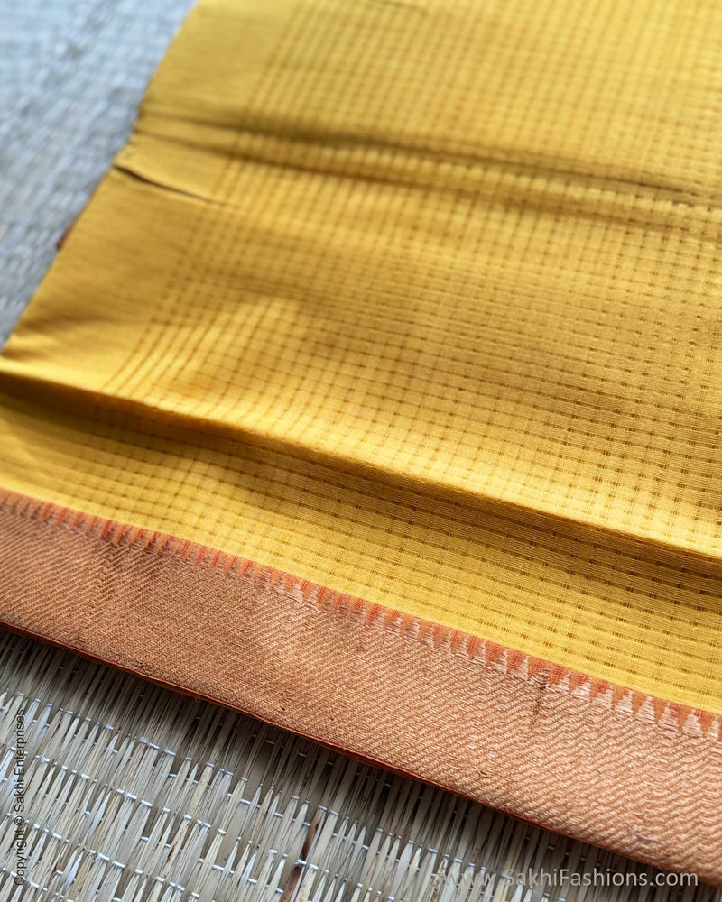 DP-X07349 Yellow Mangalgiri Saree