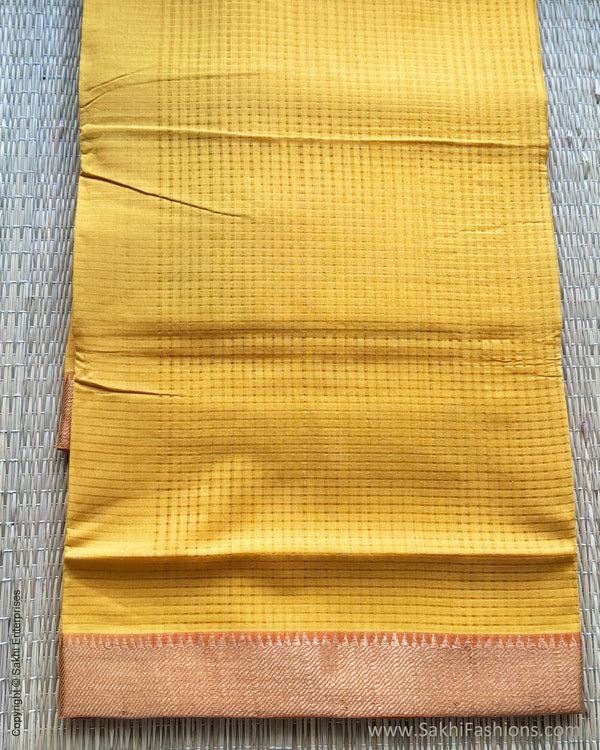 DP-X07349 Yellow Mangalgiri Saree