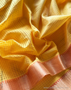 DP-X07349 Yellow Mangalgiri Saree