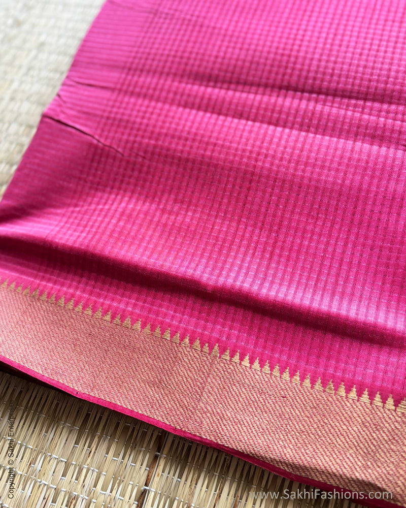 DP-X07343 Pink Mangalagiri Saree