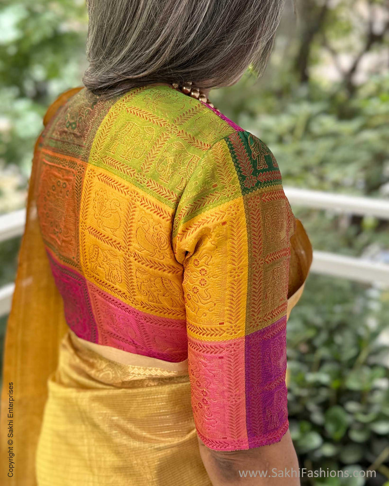 EE-X07336 Golden Mangalgiri Silk