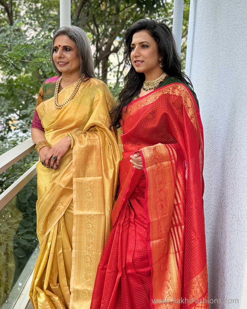 EE-X07336 Golden Mangalgiri Silk