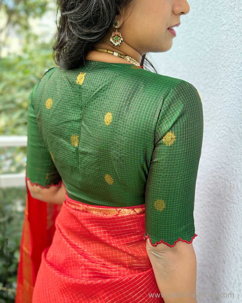 EE-X07335 Red Mangalgiri Silk