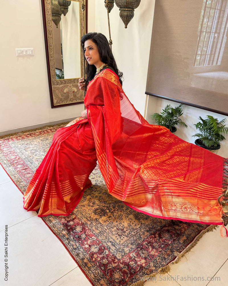 EE-X07335 Red Mangalgiri Silk