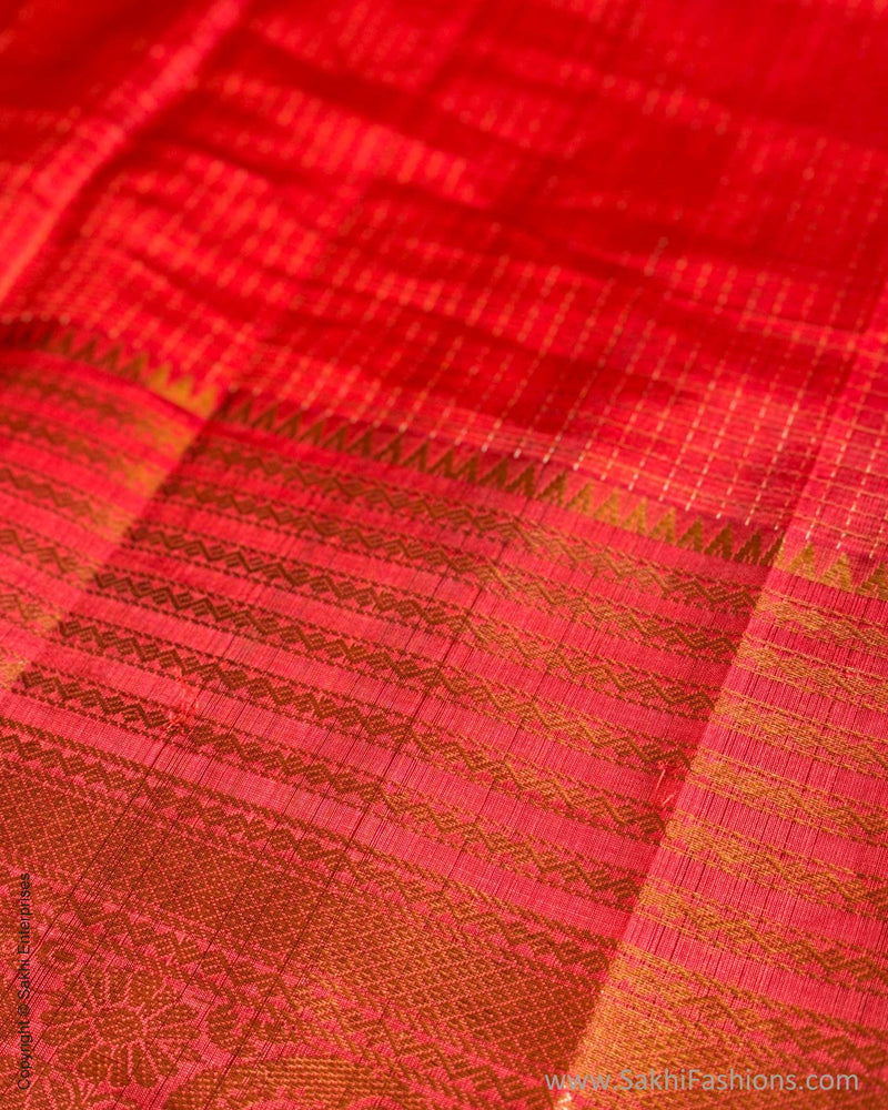 EE-X07335 Red Mangalgiri Silk