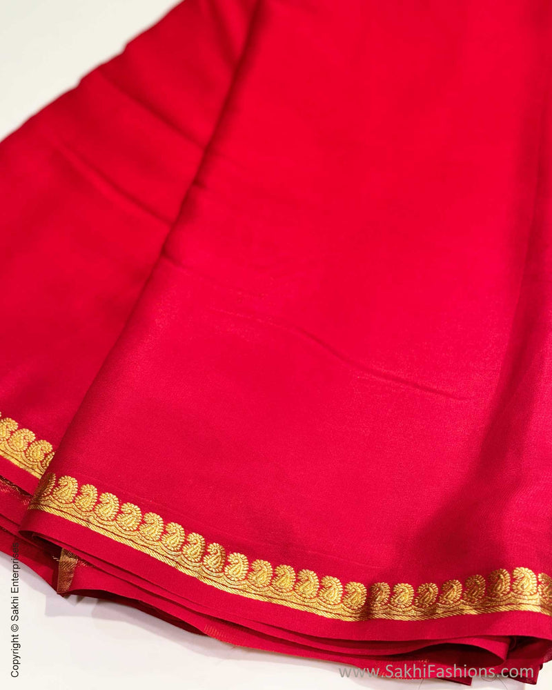 DP-X07643 Red Crepe silk Saree