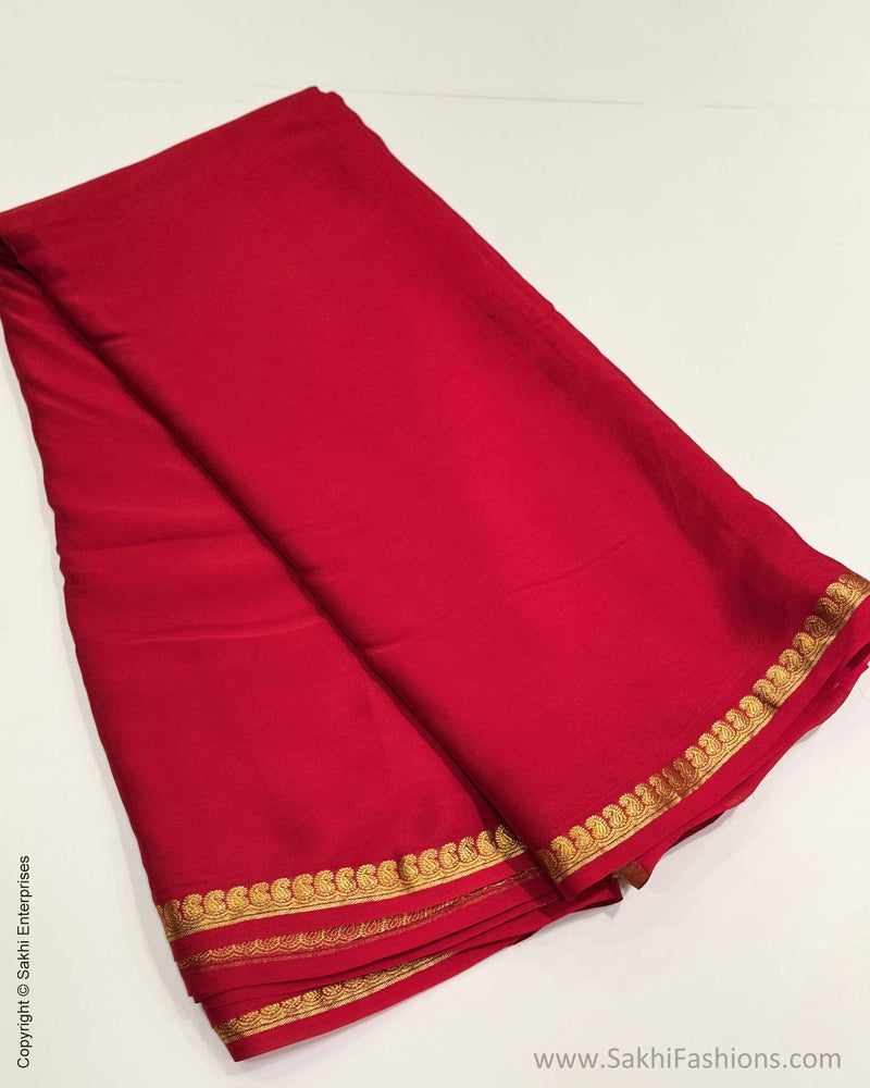 DP-X07643 Red Crepe silk Saree