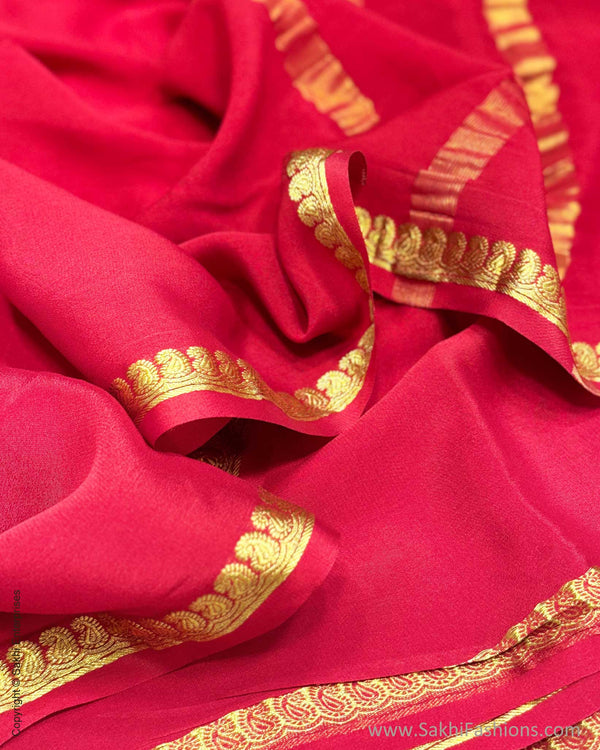 DP-X07643 Red Crepe silk Saree