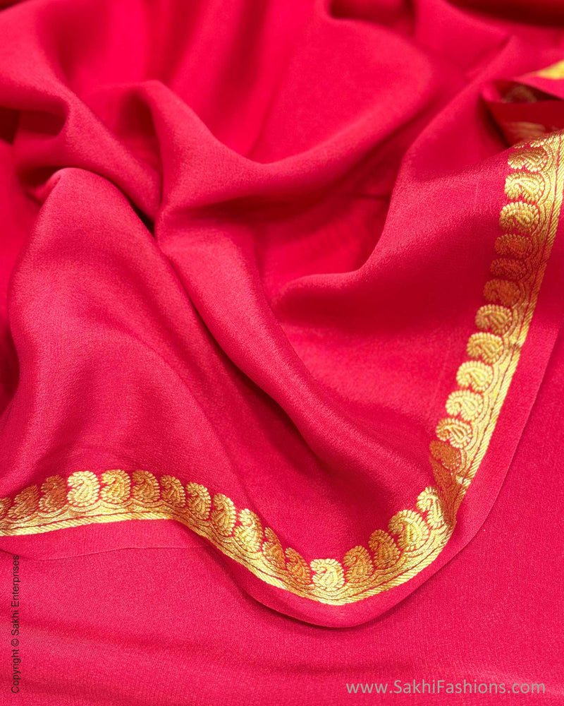 DP-X07643 Red Crepe silk Saree