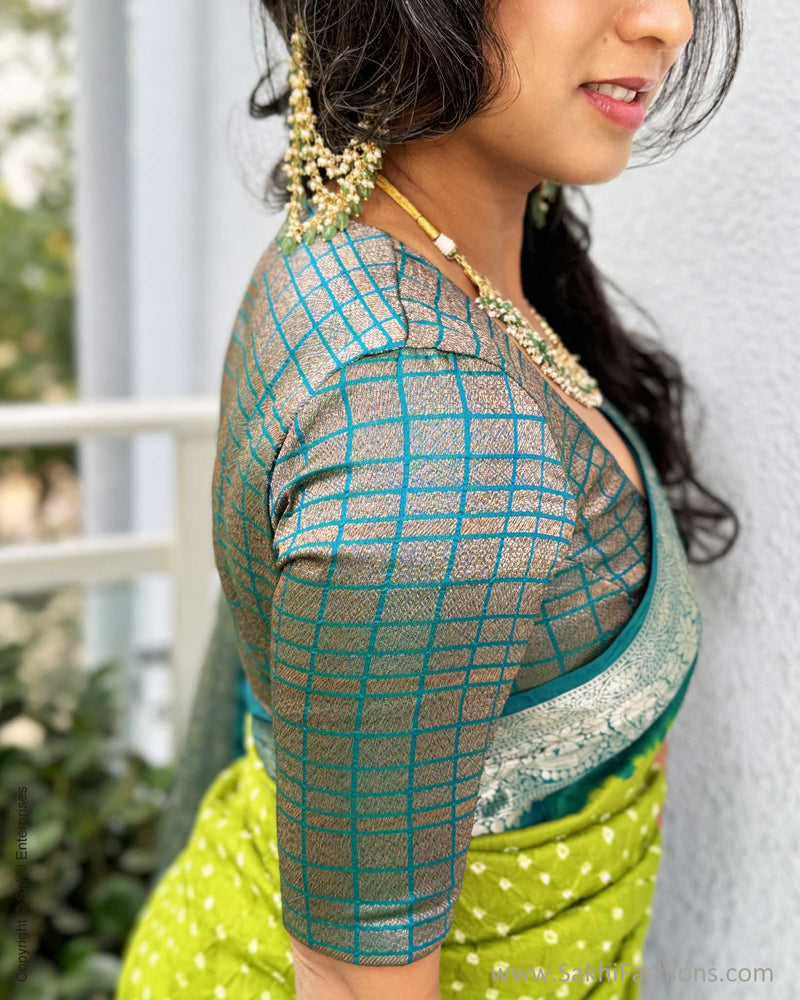 EE-X03090 Bandhini Green Sari