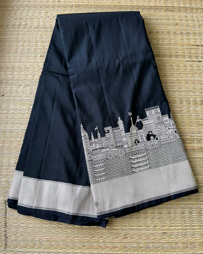 DP-X07474 Black Banarsi Saree