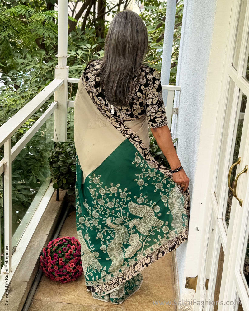 EE-X06957 Green Georgette Kalamkari