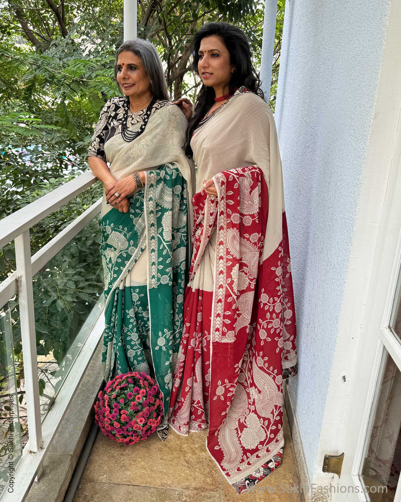 EE-X07622 Red Georgette Kalamkari