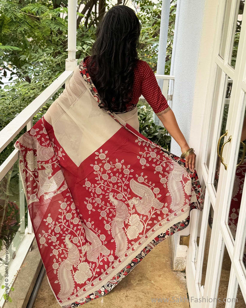 EE-X07622 Red Georgette Kalamkari