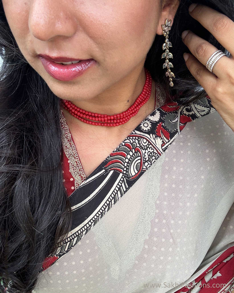 EE-X07622 Red Georgette Kalamkari